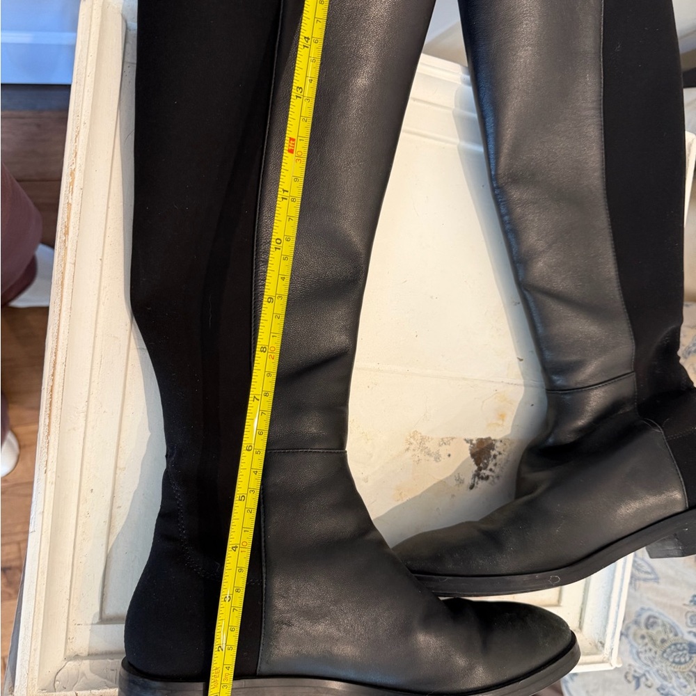 Stuart Weitzman Black Knee-High Heeled Boots - Picture 10 of 12